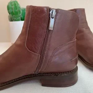 Franco Sarto Shoes Franco Sarto Hero Brown Soft Leather Zip Boots Womans 75m Poshmark